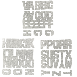 1.5" Silver Sticker Glitter Letters - Each