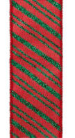 #9 Stribe Red/Green Ribbon - 10yd/roll