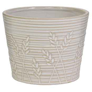 C55098 - Wheat Pattern Ceramic Pot - Each