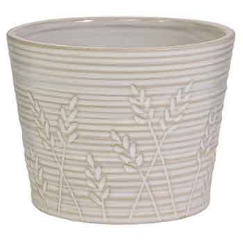 C55098 - Wheat Pattern Ceramic Pot - Each