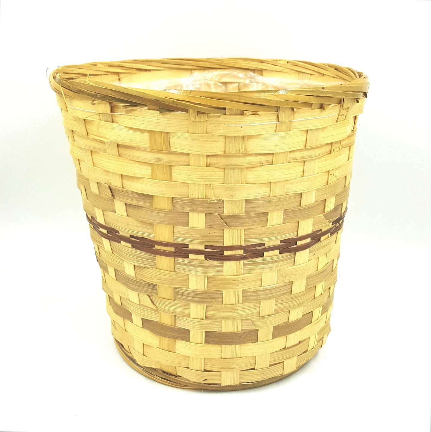 basket plant pot cover 10082 6" Bamboo Pot Cover Basket w/Liner