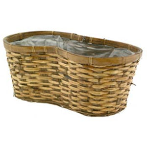 179 14" Brown Stained Rattan Peanut Basket - Each