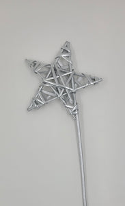 31-32010SL  5.5" Silver Wicker Star - 6/Pk - ON SALE -
