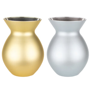 3028-12-1377S  Silver Matte Metallic 6 1/2" Lulita Vase - 12/Cs