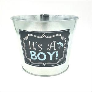 31380ASTBoy  6" "It's a Boy" Tin Pot  - Each