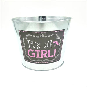 31380ASTGirl  6" "It's a Girl" Tin Pot - Each