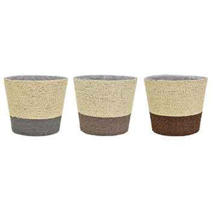 7101  6.5" Seagrass Pot Baskets - 3/Set