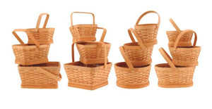 85616 Woodchip Baskets w/ Moving Handle Asst. - 3/Set