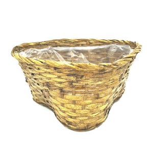 90762B  6" Stained Triangular Pot Cover Basket w/Liner - Each