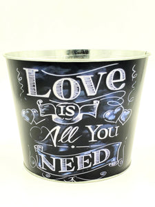 922332  5" Love Is All You Need Tin Pot - Each