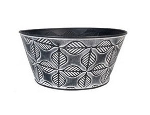 923211BLK 4"x8" Dish Garden Black Petal Tin Pot - Each