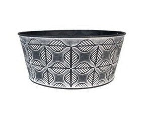 923212BLK 4"x10" Dish Garden Black Petal Tin Pot - Each