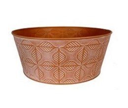 923212TCT 4"x10" Dish Garden Terracotta Petal Tin Pot - Each