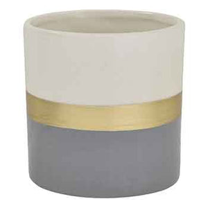 C2130 6" Gold Band Two Tones Ceramic Pot - 12/Cs or Each