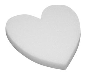 H-24  24" White Styrofoam Solid Heart - Each - ON SALE -