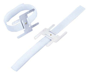 MA2524  White Velcro Wristlets W/Clip - 24/Pk
