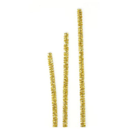 12 Packs: 100 ct. (1,200 total) Gold Glitter Chenille Pipe