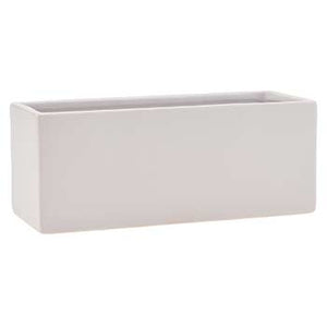 TM60  10" Rectangular Matte White Ceramic Planter - 8/Cs