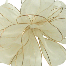 Load image into Gallery viewer, #3 Chic Ribbon - White/Gold 25Yd/Roll
