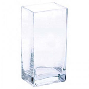 G348  Rectangular Glass Vase - 12/Cs or Each