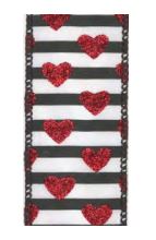 #9 W Matrix Blk Wht Red Ribbon- 25Yd/Roll