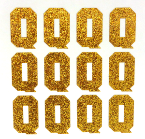 1.5" Old Gold Sticker Glitter Letters - Each