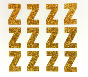 1.5" Old Gold Sticker Glitter Letters - Each