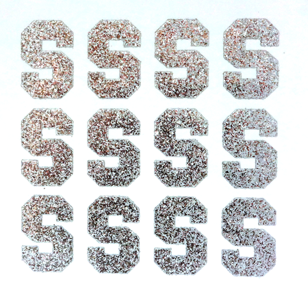 Small Silver Script Font Glitter Letter Stickers - (267 pcs) –