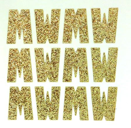 Stickco Sparkly Gold Scrapbooking Letter Stickers Set - Incomplete