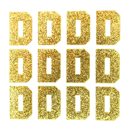 Gold glitter block letters 2025