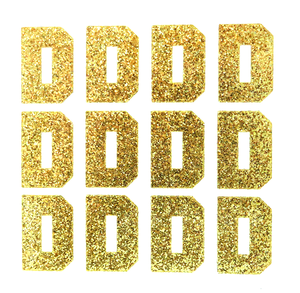1.5" Soft Gold Sticker Glitter Letters - Each