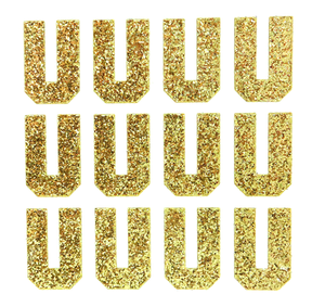 Uppercase Alphabet Slim Sticker, 09 Glitter Yellow