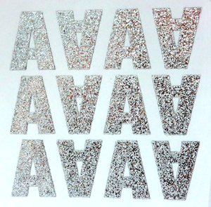 1.5" Silver Sticker Glitter Letters - Each