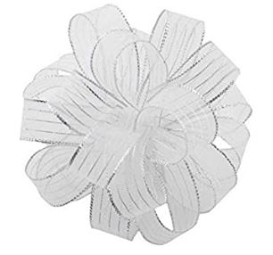 Chiffon ribbon with selvedge 15mm x 50m white